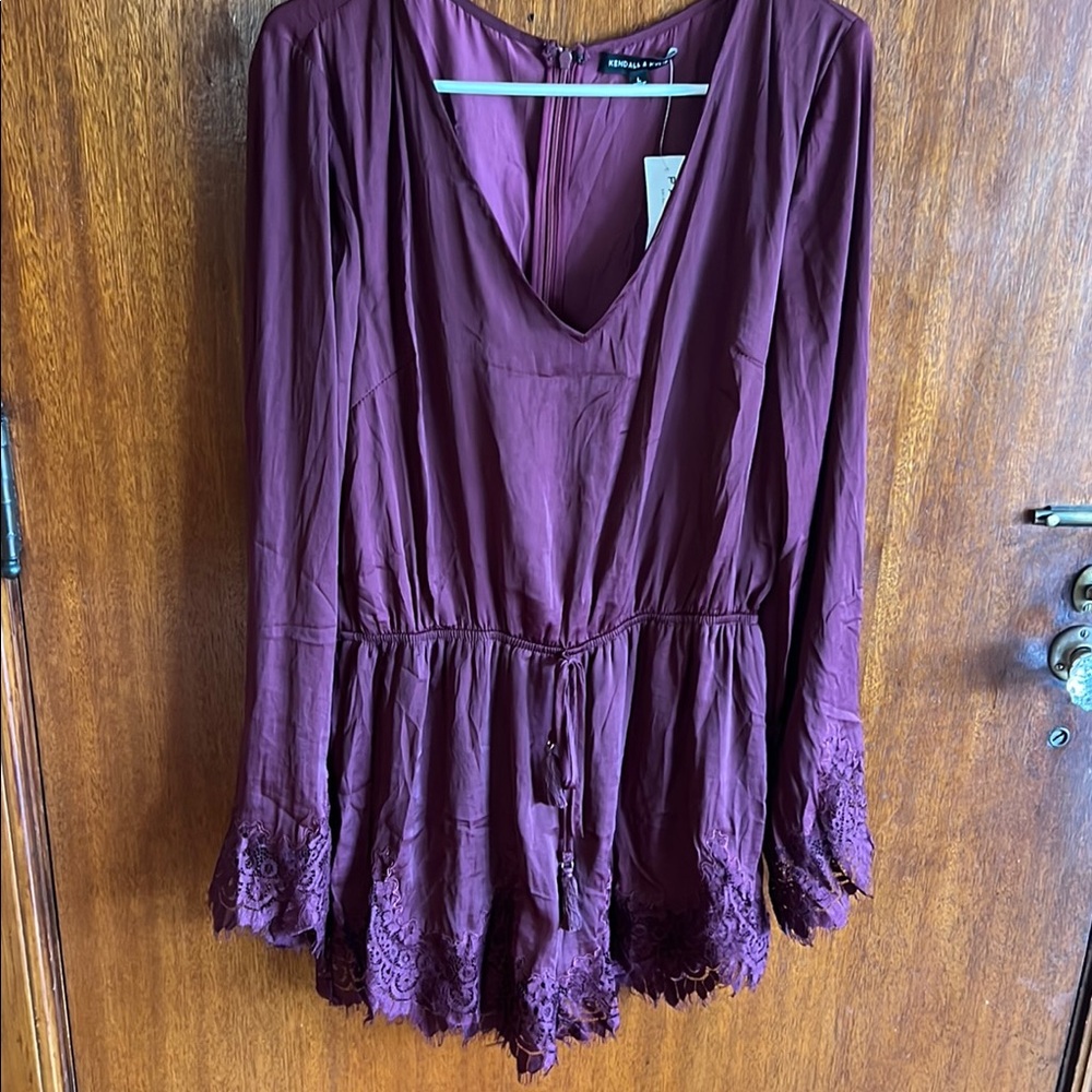 Kendall & Kylie Purple Relaxed Tie Front Jumpsuit